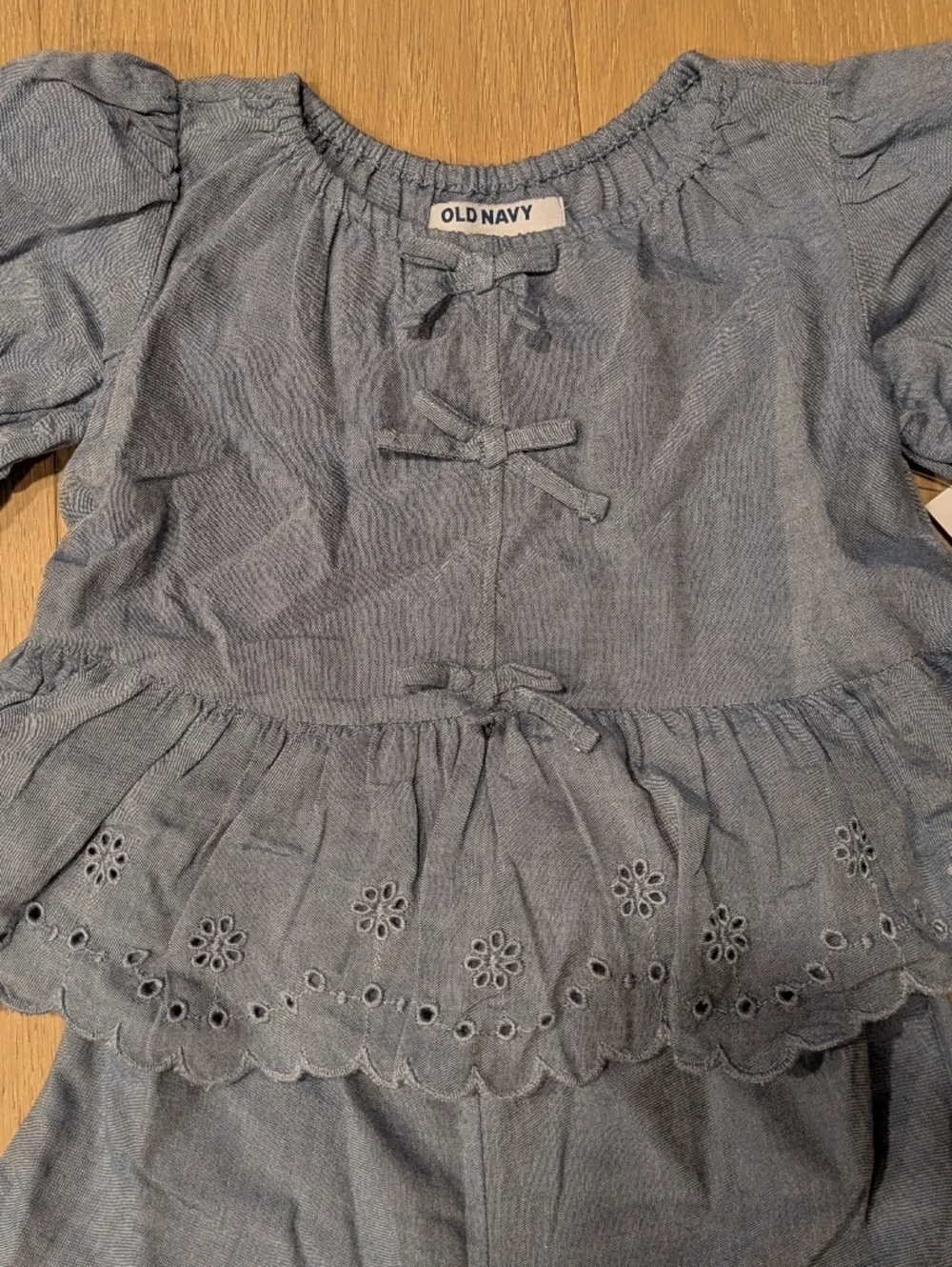 Old Navy Light Chambray Eyelet Two-Piece Set - Blue